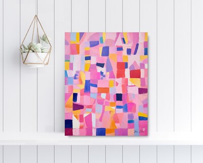 Patchwork Quilt Abstract II - Giclee Fine Art Print on Heavy Fine Art Paper - Original Art by Tiffany Bohrer, Tipsy Art - image4